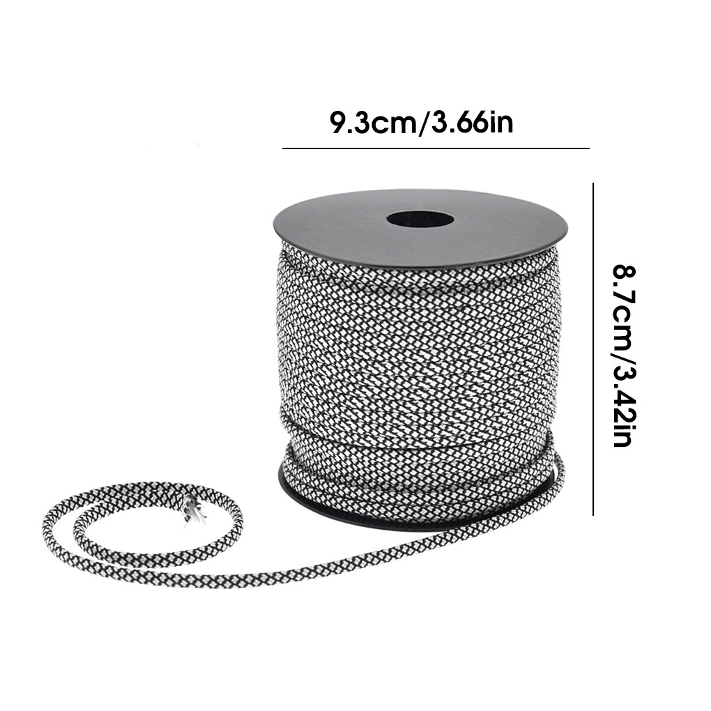Corde paracorde pour plongée sous-marine, 50M, sangle de tente pour parapluie, randonnée, parachutisme: Silver Black
