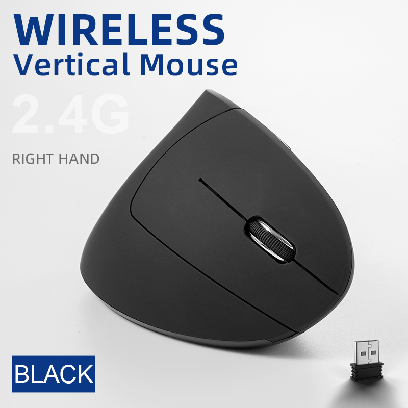 2.4G Wireless Mouse Vertical Game Mouse Ergonomics 1600DPI PC Laptop Office Mini Game Mouse: Default Title