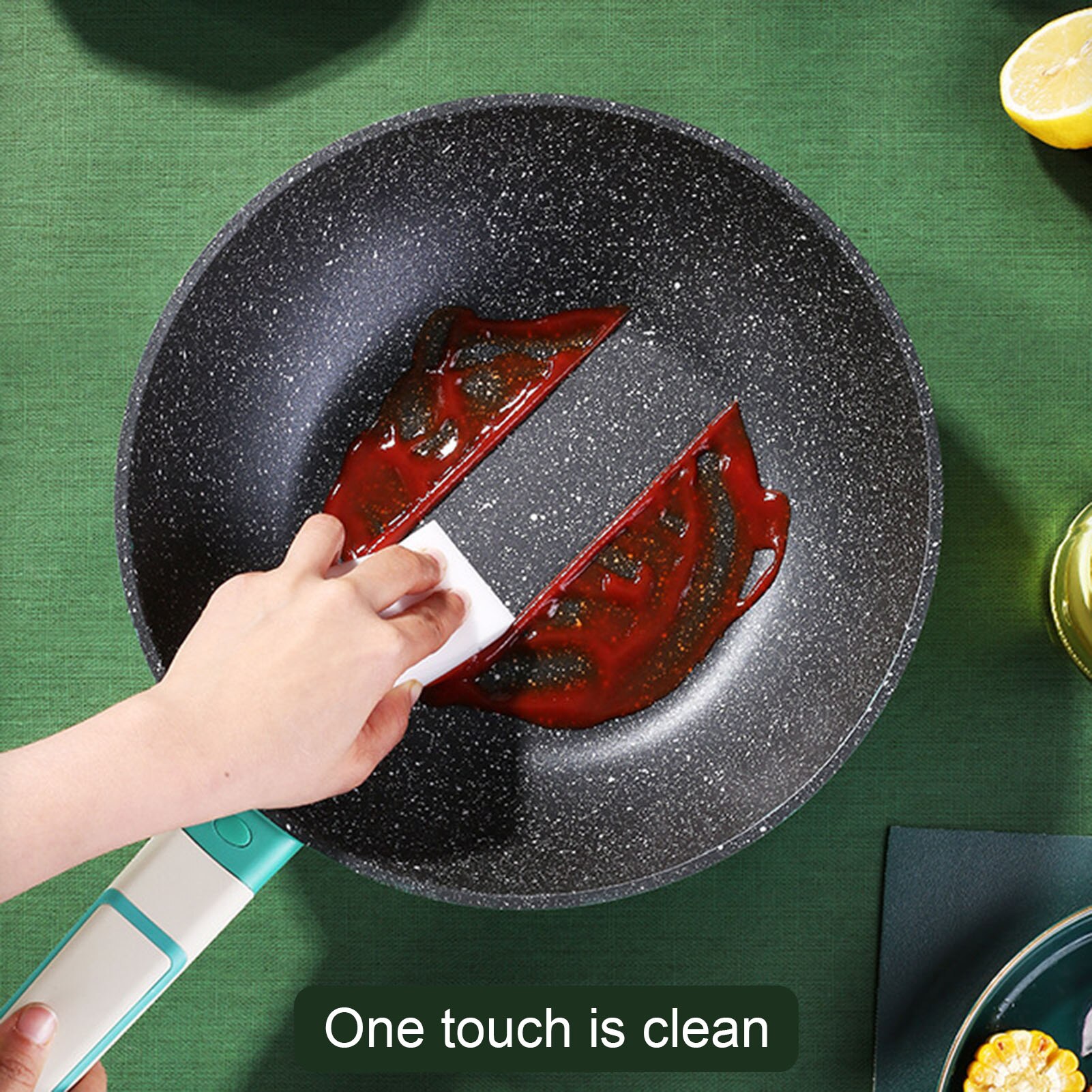 Küche Pfanne Antihaft-pfanne Beschichtung Boden Weichen Griff Aluminium Induktion Herde Kochen Pfanne 26cm