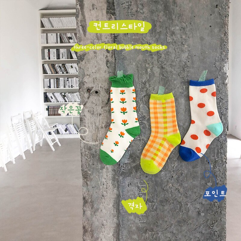 3 Pairs Kids Baby Peuter Meisje Kniehoge Sokken Stroken Kinderen Katoen Lange Sokken: mint / 1-3y