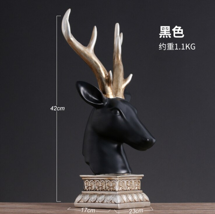 Deer head lucky deer study office table decoration room cabinet decoration bucket cabinet porch table display
