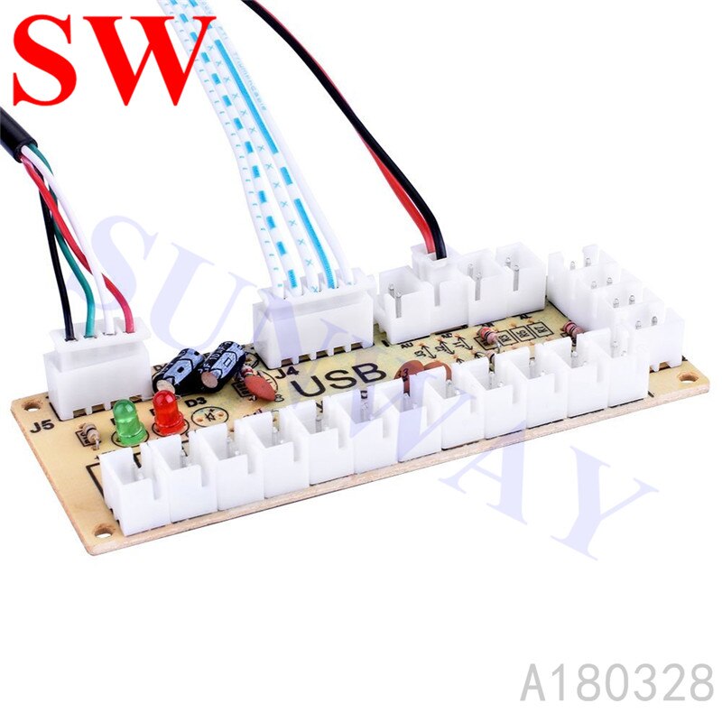 Arkade joystick gjør-det-selv-sett null forsinkelse arkadesett usb-koder til pc arkadekopi sanwa joystick 24/30mm trykknapper for arcade mame