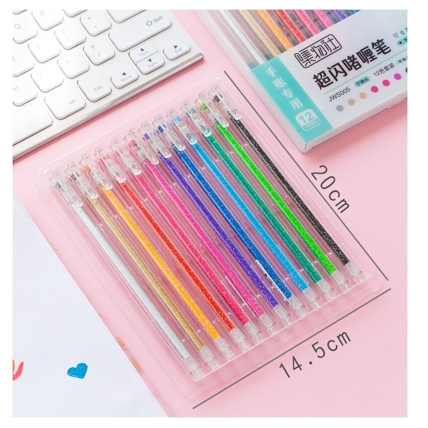 12Stck Blitz farbe Textmarker Kuli-einstellen 1,0mm kugelschreiber Marker Liner hervorhebung zeichnung malen Album kunst Schule f894