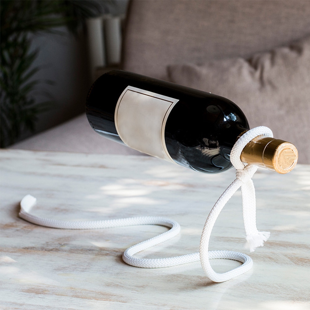 Eik impuls meesterwerk Craft Chain Wijnrek Magic Zwevende Alcohol Fles Houder Wit Touw Wijn Fles  Houder Keuken Bar Accessoires – Grandado