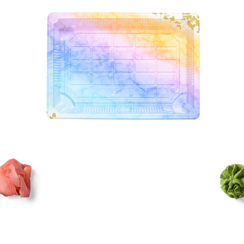 50pcs Japanese Disposable Sushi Packing Box Lunch Box Fruit Boxes Sashimi Sushi Food Container Portable Take Out Boxes: A