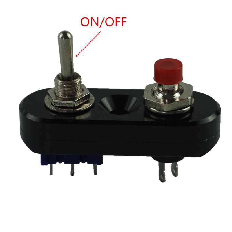 Aluminum Universal Motorcycle Handlebar Switch For Horn Headlight ON/OFF Button Black and Silver Toggle Grip switch: Black(ON-OFF)