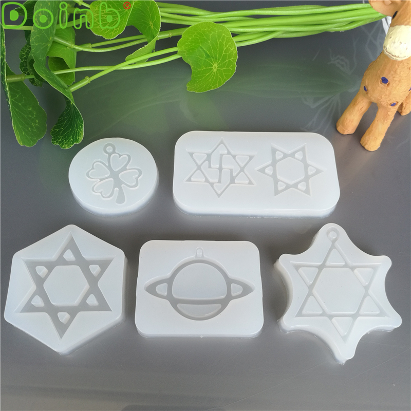 Planet Clover hexagrama molde de silicona utensilios para decoración de tortas con fondant DIY adornos de mano Moldes de resina epoxi para joyería