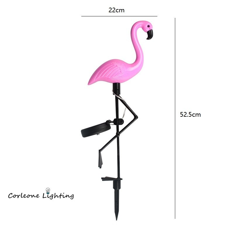 Led fågellampa flamingo solenergi ljus utomhus staket ljus innergård trädgård solar led lampa vattentät utanför deco solar ljus