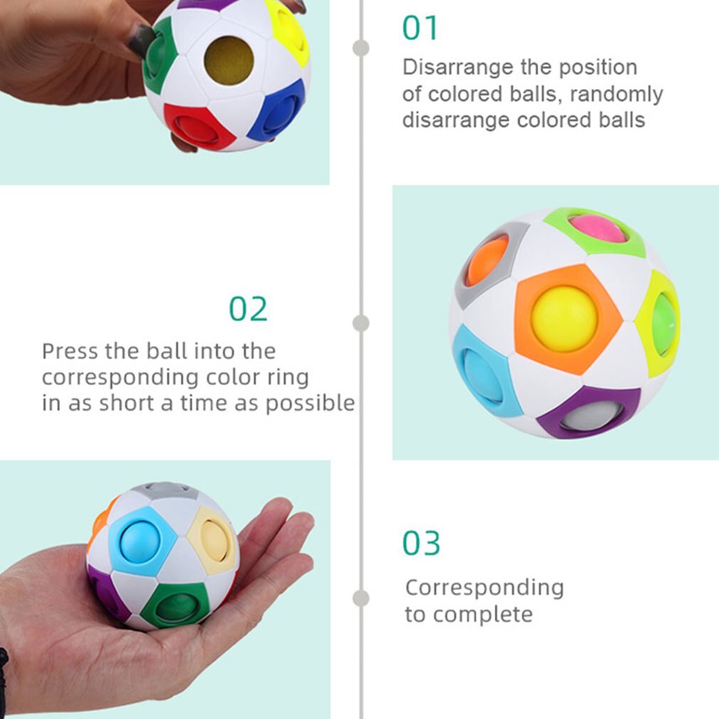 Magie Regenbogen Ball Umweltschutz Abs Anti-Herbst Hohe Dichte Elastische Schwamm Einfarbig Geistiges Ball