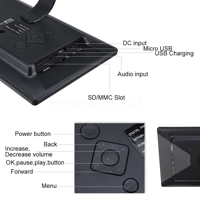 Porta-retrato digital lcd de 10 polegadas, painel com luz de fundo, função completa, imagem, vídeo, álbum eletrônico, presente, mp4, reprodutor de filmes