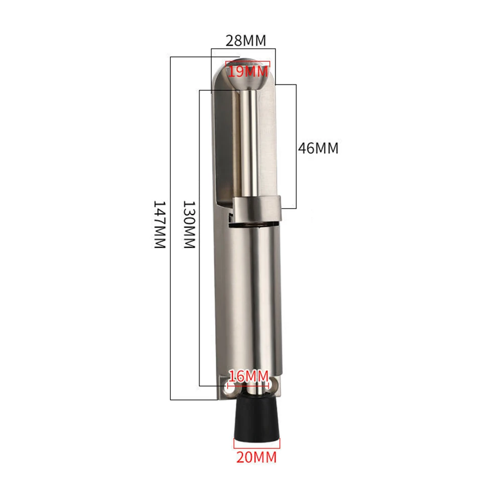 Butoir de porte télescopique, butée de porte à ressort, position réglable en métal avec cales de frein à pied pour couture inférieure de porte: WHITE
