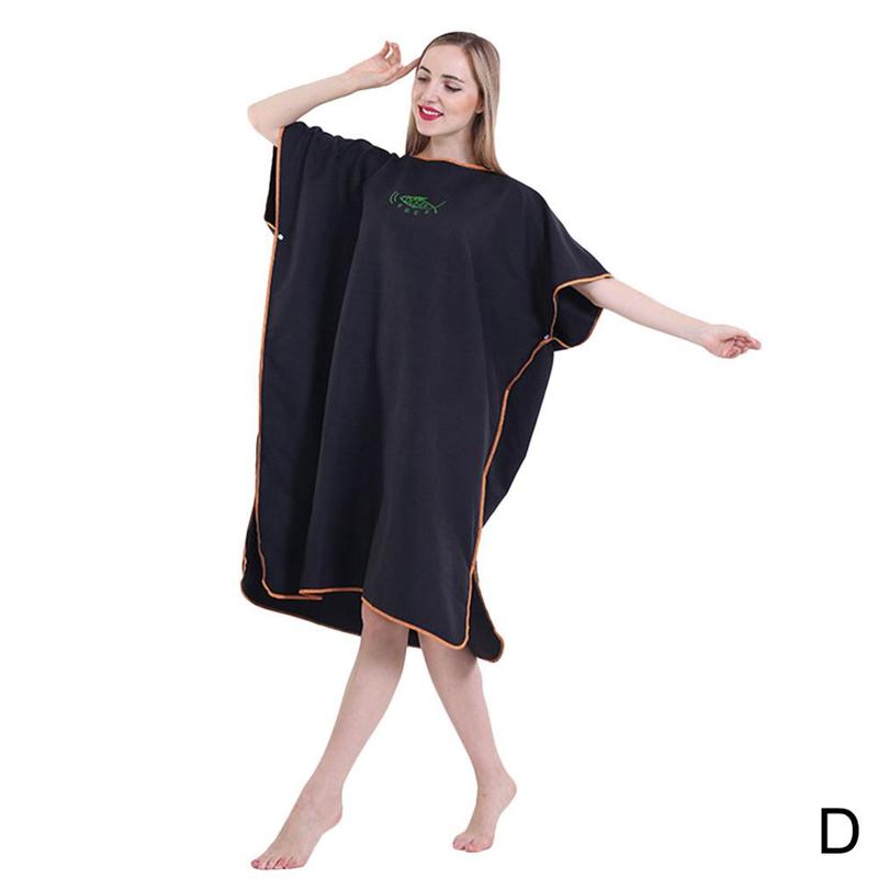 Absorbent Cloak Of Beach Hooded Gown Is Easy To Put On And Take Off: D