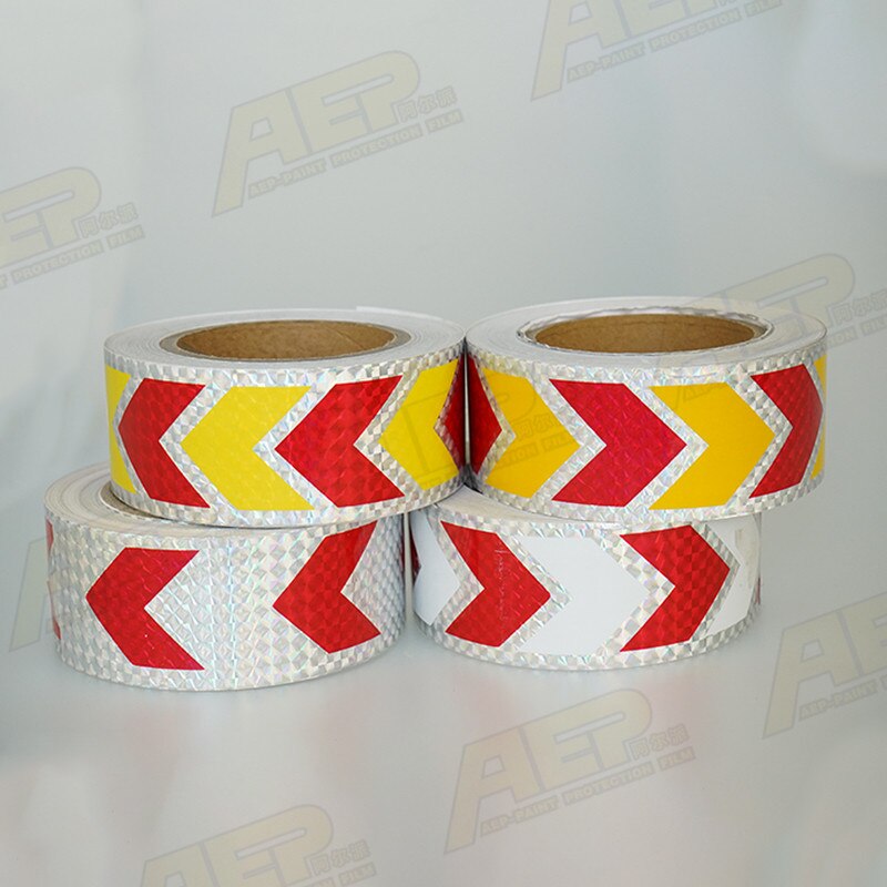 3M Reflective Tape Arrow Guide Warning Mark Strip Waterproof For Automobile Truck Trailer Traffic Road Safety Reflective Film
