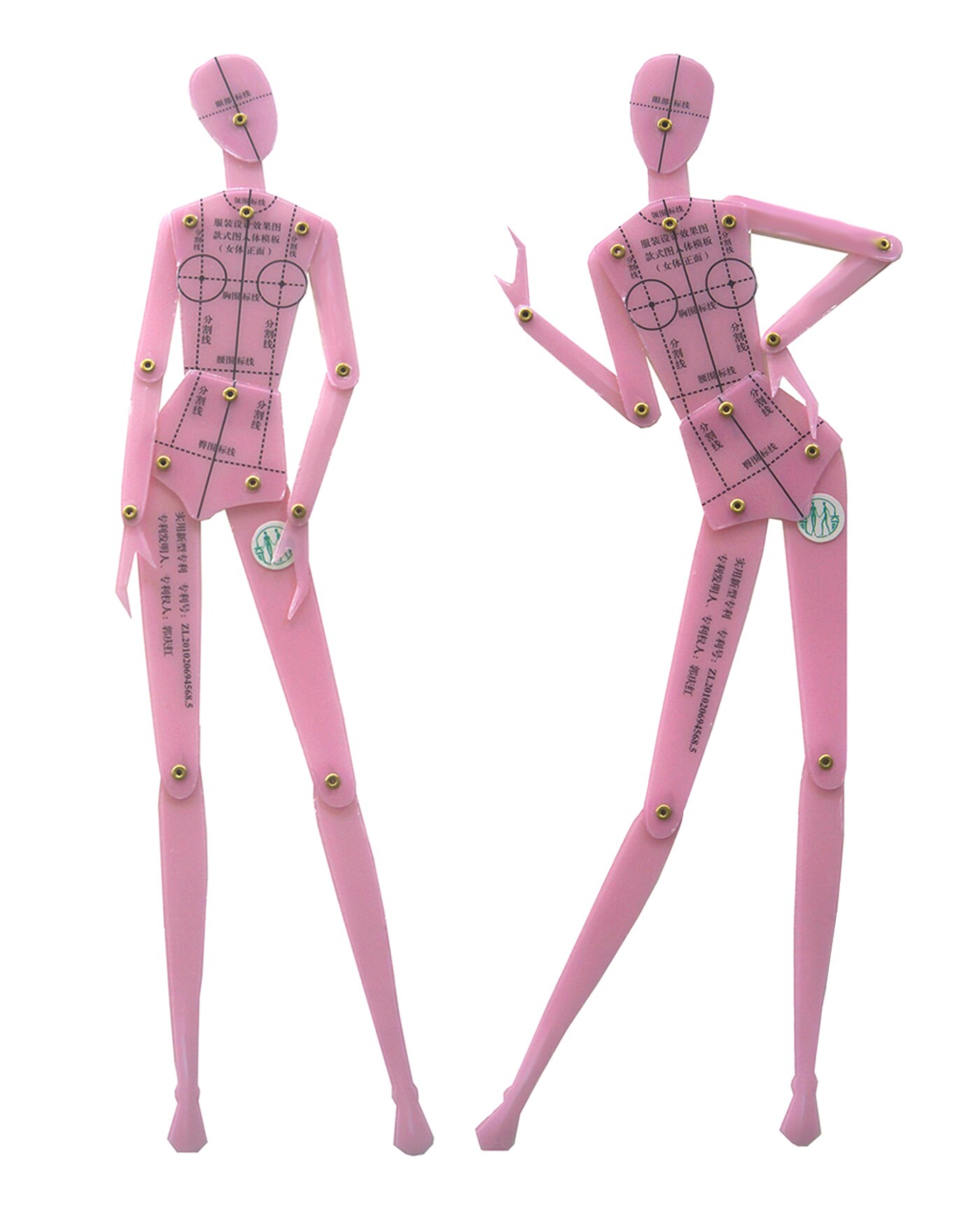 Mode patchwork Liniaal Set Kleding Menselijk Lichaam Tekening Sjabloon mannen en vrouwen Figuur Template Combinatie Boord: WOMEN