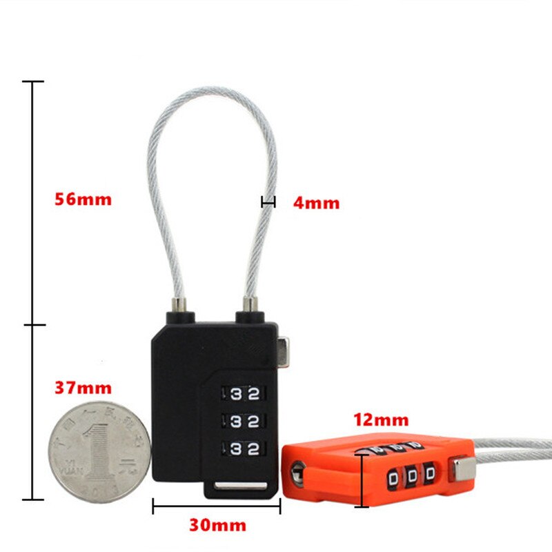 Mini 3 Dial Digit Number Code Resettable Security Password Combination Security Travel Safe Lock For Padlock Luggage Lock Of Gym