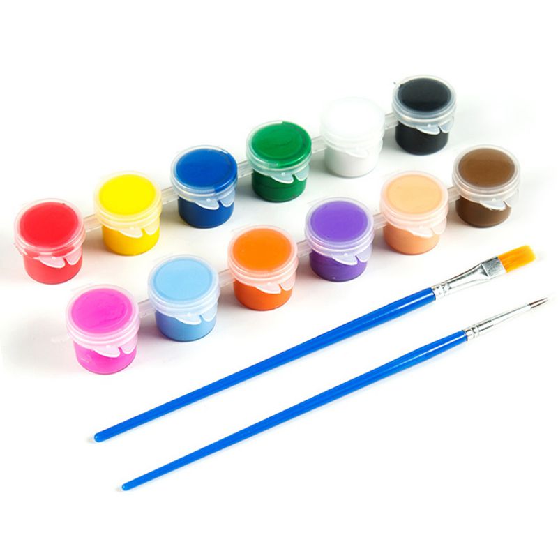 6/12 farver akrylmaling diy håndlavet maleri kunstmaterialer væg gips statue graffiti børnemaleri: C 3ml