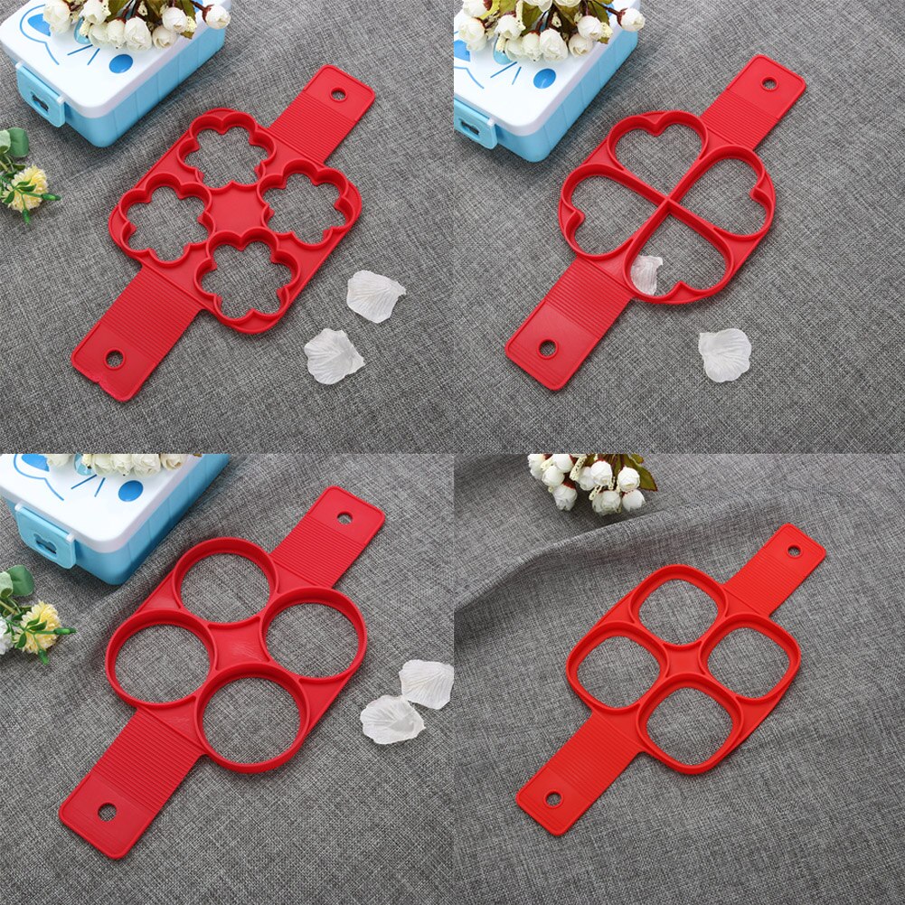 Silicone 4 Hole DIY Pancake Maker Bake Cake Mold Kids Mini Egg Tools