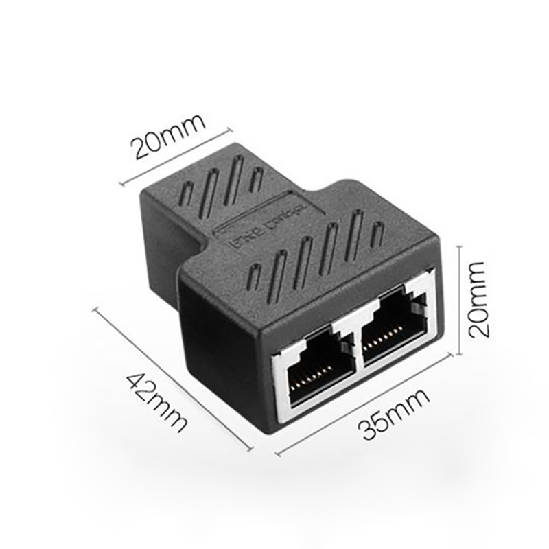 Rj45 gbps nätverkskabelkontakt förlängningskabeladapter  rj45 8- kärnig skärmad direkthuvud en delad tvåkonverterare kabeldelare