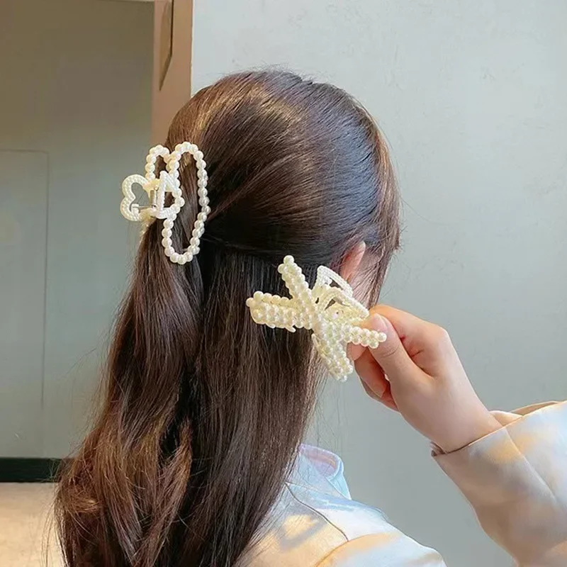 Horquilla con cuentas de perlas para mujer, pasadores geométricos bonitos para el pelo, pinzas para el pelo de cola de caballo, accesorios para el cabello, 2 uds.