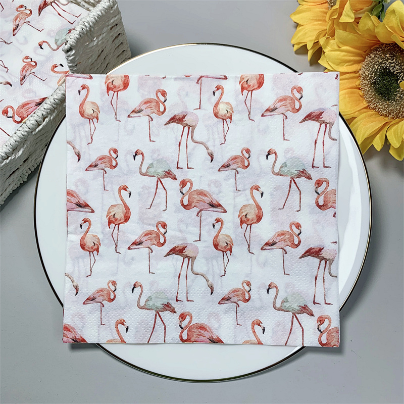 20 Stks/pak Flamingo Tafel Decoupage Papier Servetten Zomer Servet Papieren Tissue Voor Wedding Party Supplies: K