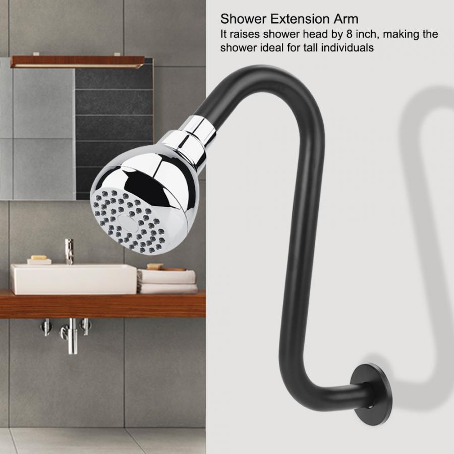 Douche Extension Arm 8in 201 Rvs High Rise S-Gebogen Douche Extension Arm /2 "Badkamer Accessoire