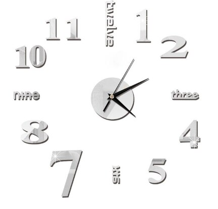 3D horloge murale miroir Stickers muraux salon Quartz montre décoration pour la maison bricolage horloges autocollant reloj de pared: 4