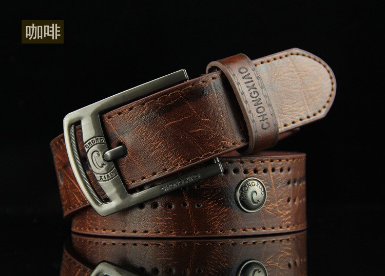brand heren riem Italiaanse casual riem mannen jeans: Coffee