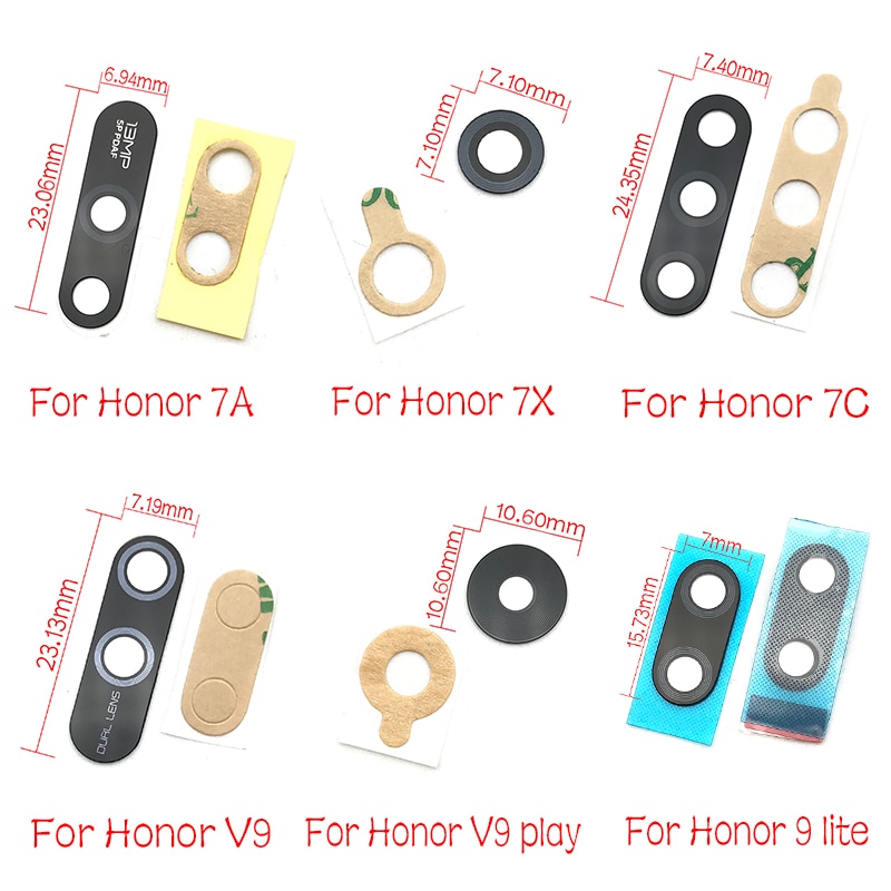 2 sztuk tylna kamera szklany obiektyw dla Huawei Honor 5X 6 6A 7A 7C 7X 8X 9 10 Mate 10 Lite Pro Max V8 V9 grać Y9 2018 2019 P inteligentny V30