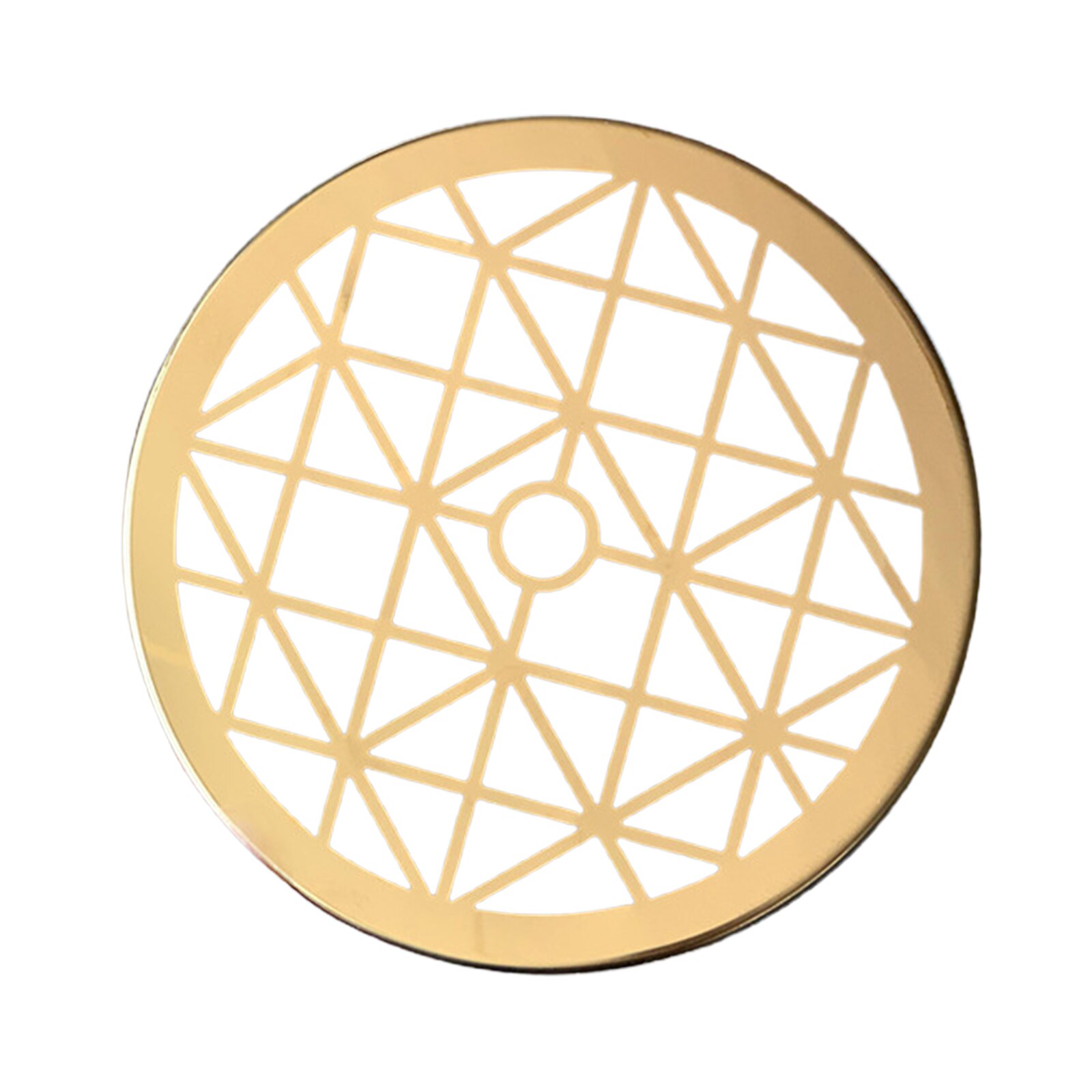 Organisateur de Vases en forme de grille, ornement, décoration de mariage à la maison, multi-image, support rond de fleurs en métal: Golden A5