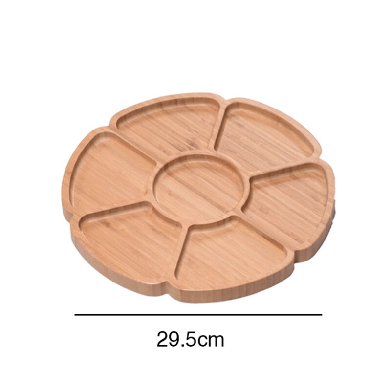 Japanese Style Bamboo Grid Plate Wood Fruit Dessert Bread Cake Plate Bowl complementary Food Plate Barbecue Plate