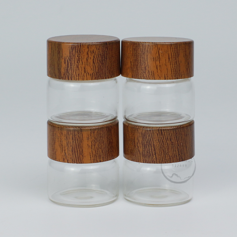 10ml draagbare glazen mini-potjes met luchtdichte afsluiting en schroefdraad, lege cilindervormige kruidenpotjes, opbergpotjes, dispenserflesjes 30ml