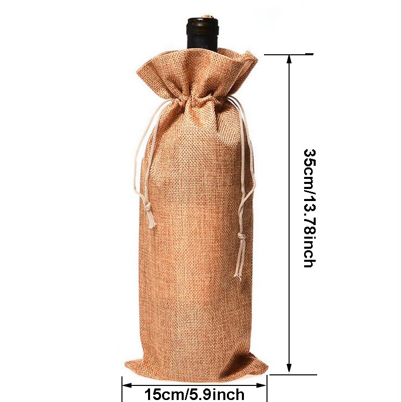 4Stck Burlap Wein Taschen mit Kordelzug, Wein Taschen , Einzelnen Wiederverwendbare Flasche Taschen Perfekte für Reise, hochzeit, Geburtstag, Party