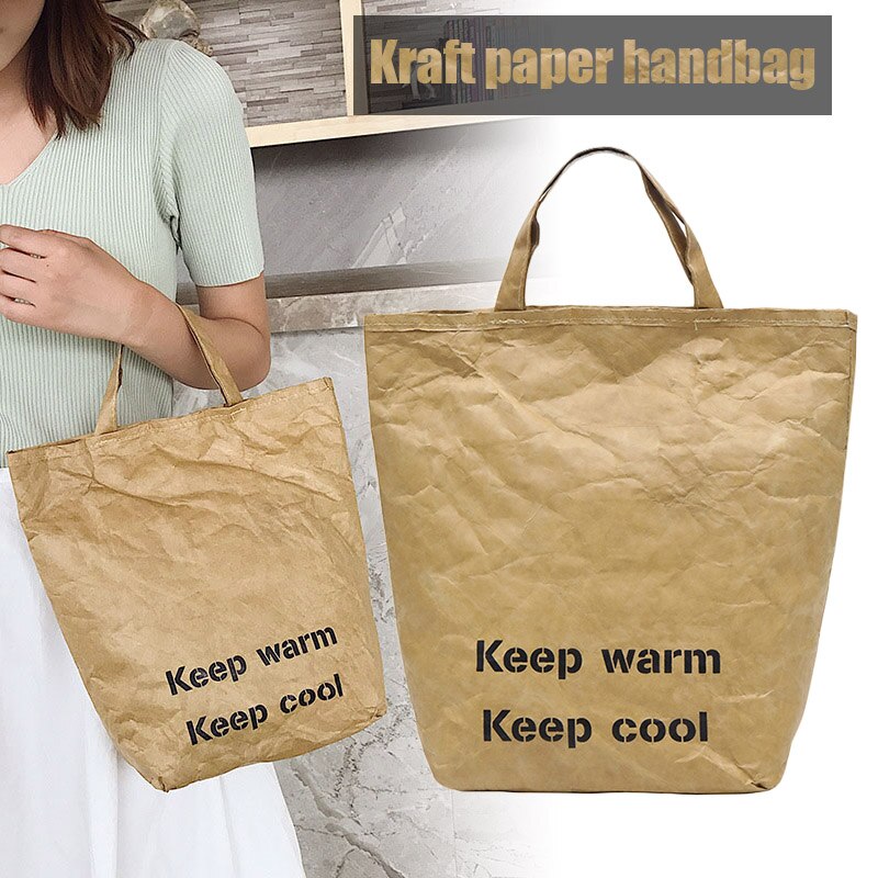 Købmandstaske miljøbeskyttende papir genanvendelige indkøbsposer letvægts håndtaske til kvinder bedst - wt