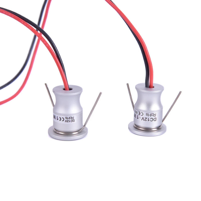 Foco de armario Led de 12V, Mini foco de luz empotrable impermeable IP65, luz de exhibición de armario, cuerpo de aluminio de 1W