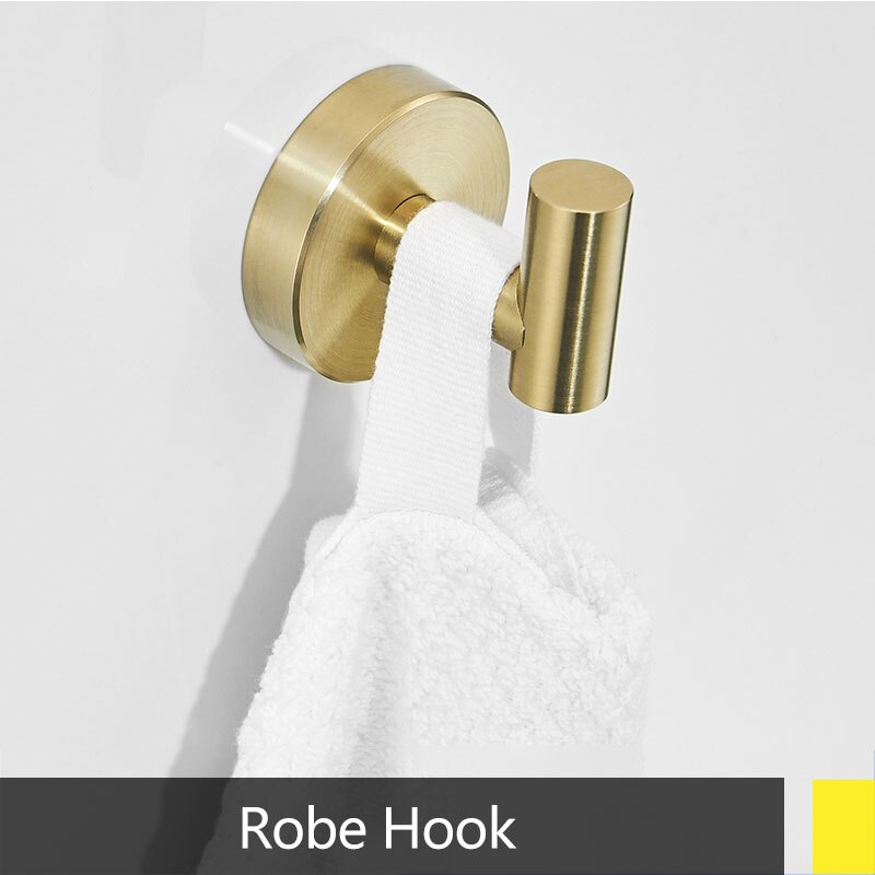 Crochet pour Robe en or brossé | Ensemble de matériel de salle de bain, crochet pour Robe simple, porte-serviette en papier, accessoires de salle de bains en acier inoxydable: robe hook