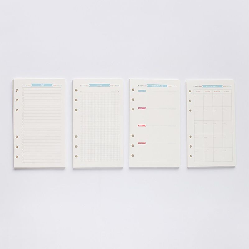6 gaten vulling binnenpapier dagboek week maand planner voor  a5 losse bladen notitieboek