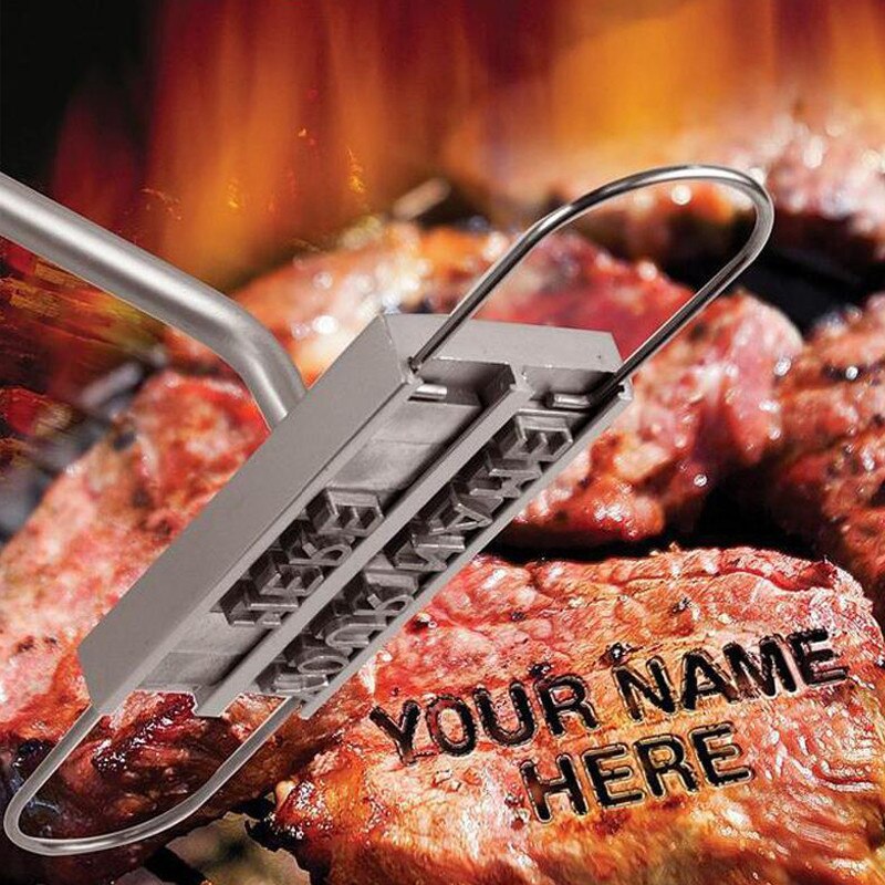 Grill sikkerhedsværktøj stempel stempling personlighed udskiftelig 55 bogstaver bøfform grill kødværktøj udendørs kreativitet