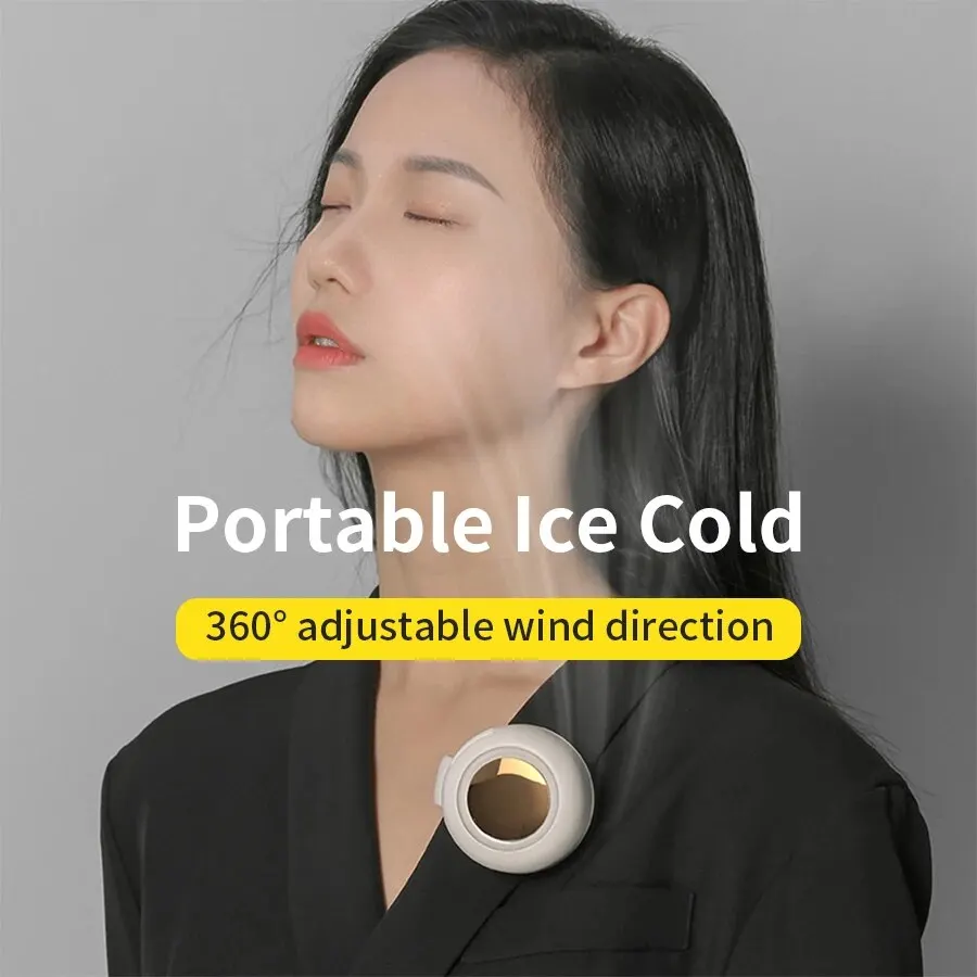 Small Whirlwind Clip Waist Neck Clip Fan Portable Rechargeable Fan Quiet 3 Speeds Hands-Free 2 in 1 Waist Clip Bladeless Fan