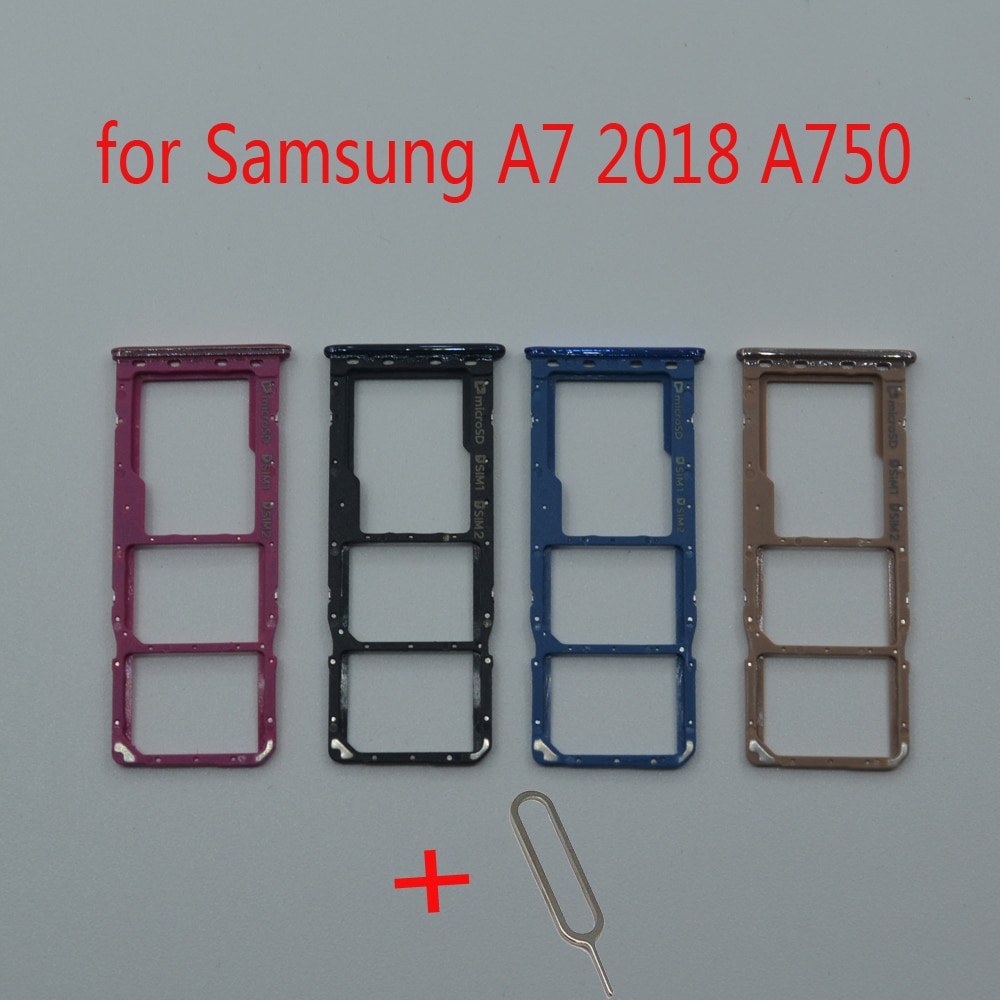 Pour Samsung Galaxy A7 A750 A750F A750FN A750G A750GN boîtier de téléphone d'origine SIM plateau adaptateur Micro SD carte plateau support