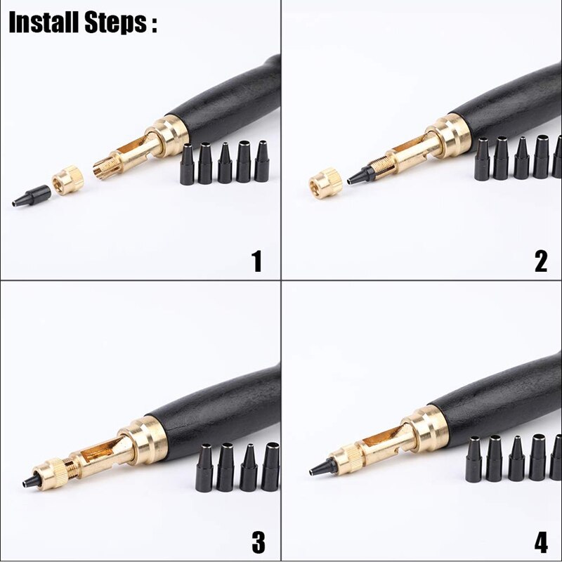 Adjustable Screw Punch, Screw Hole Punch, 6 Tip Sizes Leather Paper Craft Adjustable Screw, Leather Hole Punch