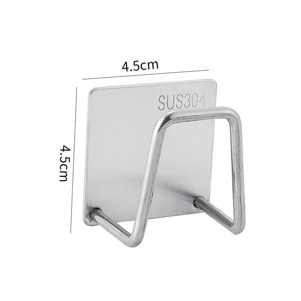 Kitchen Stainless Steel Sponges Holder Self Adhesive Sink Sponges Drain Drying Rack Kitchen Sink Accessories Storage Organizer