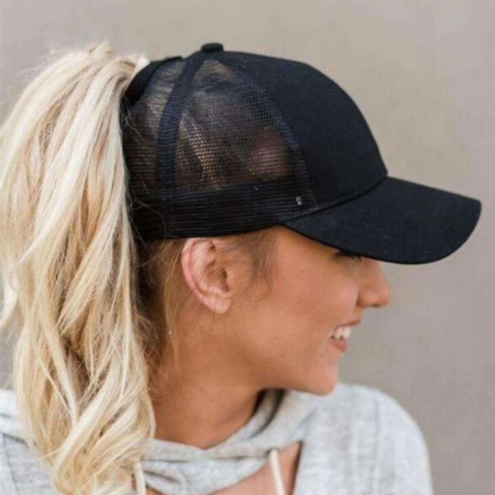 Glitter Paardenstaart Baseball Cap Vrouwen Snapback Vader Hoed Mesh Trucker Caps Messy Bun Zomer Hoed Vrouwelijke Verstelbare Hip Hop Piekte hoed