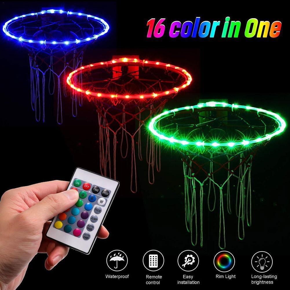 LED Light Remote Control Basketball Rim LED Light Basketball Playing Led Night Strip Basket Equipment Hoop Decor