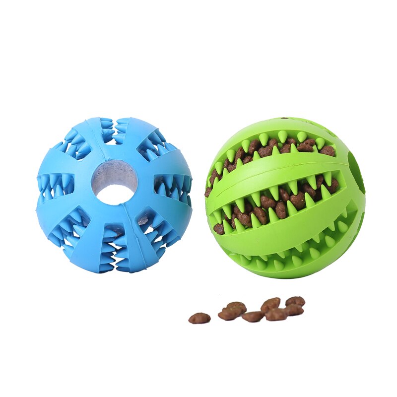 Dog Ball Toys for Pet Tooth Cleaning Chewing Playing IQ Treat Toy Ball Food Dispensing Toys of Non-Toxic Rubber Training Balls
