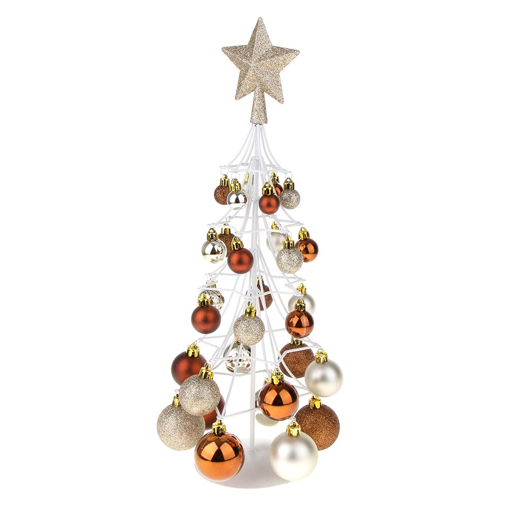 Mini Christmas Bauble Tree Ball Xmas Home Table Centerpiece Decor: Bronze