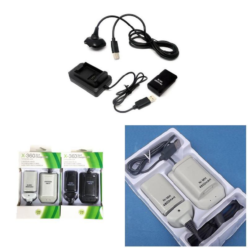 Double batterie Rechargeable + chargeur USB câble Pack pour XBOX 360 contrôleur sans fil QJY99
