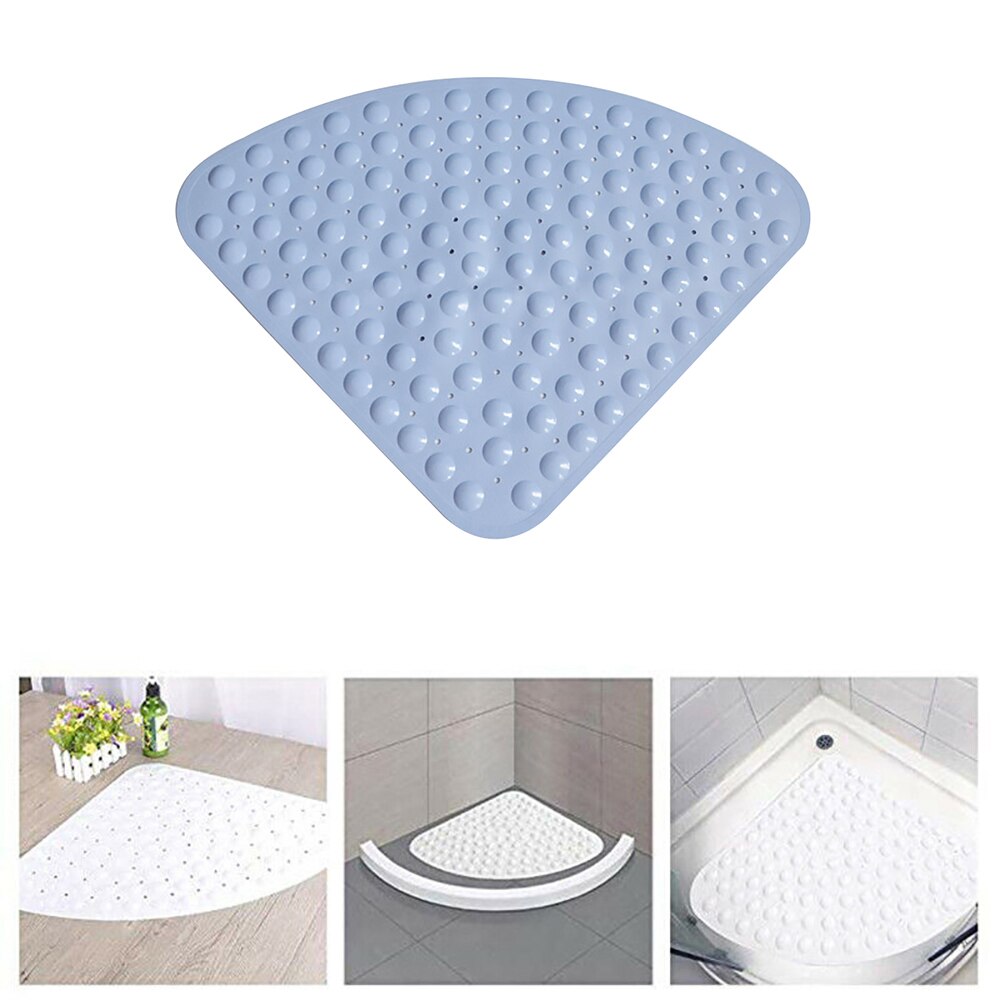 Corner Bath Shower Mat Non Slip Pad Quadrant Sector Rubber Anti-Bacterial Mat