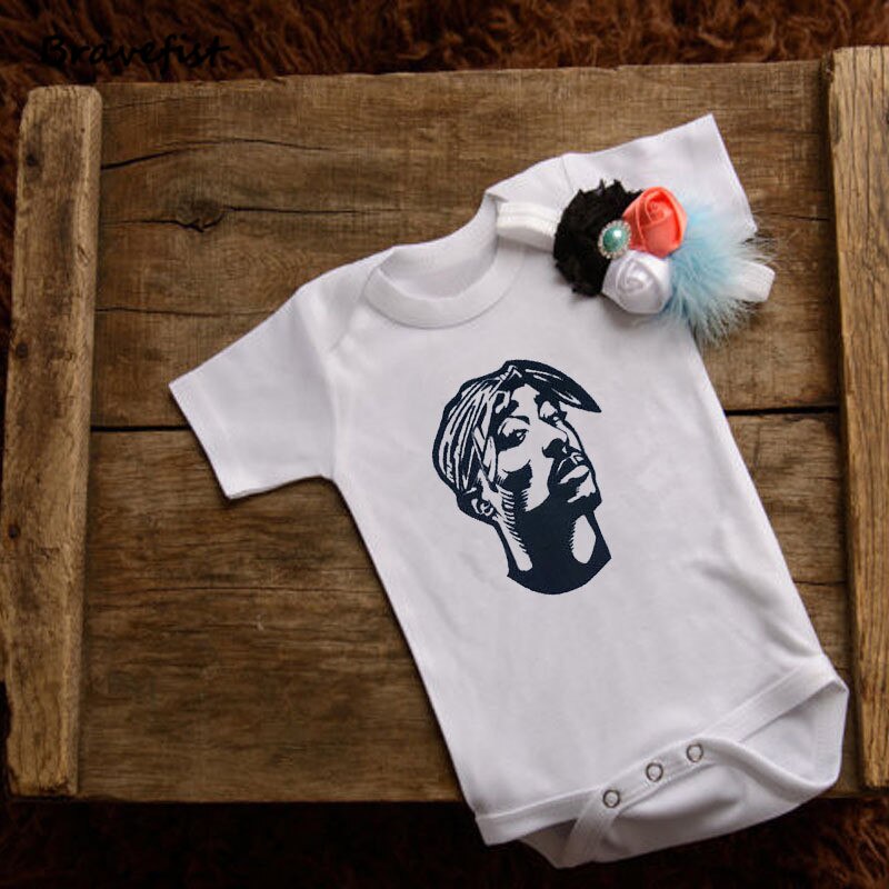 Portrait Print Baby Bodysuits Cotton Infant Outfits Short Sleeve Summer Children Girls Clothes Boys Clothing Kids Jumpsuits 0-2Y