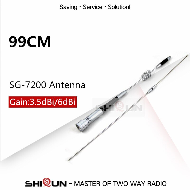 Mobile Antenna UHF/VHF Dual Band SG-7200+Car Clip Mount RB-400+5M Cable or Base For Ham Car Radio BJ-218 KT-7900D Walkie Talkie: SG-7200 Antenna Only