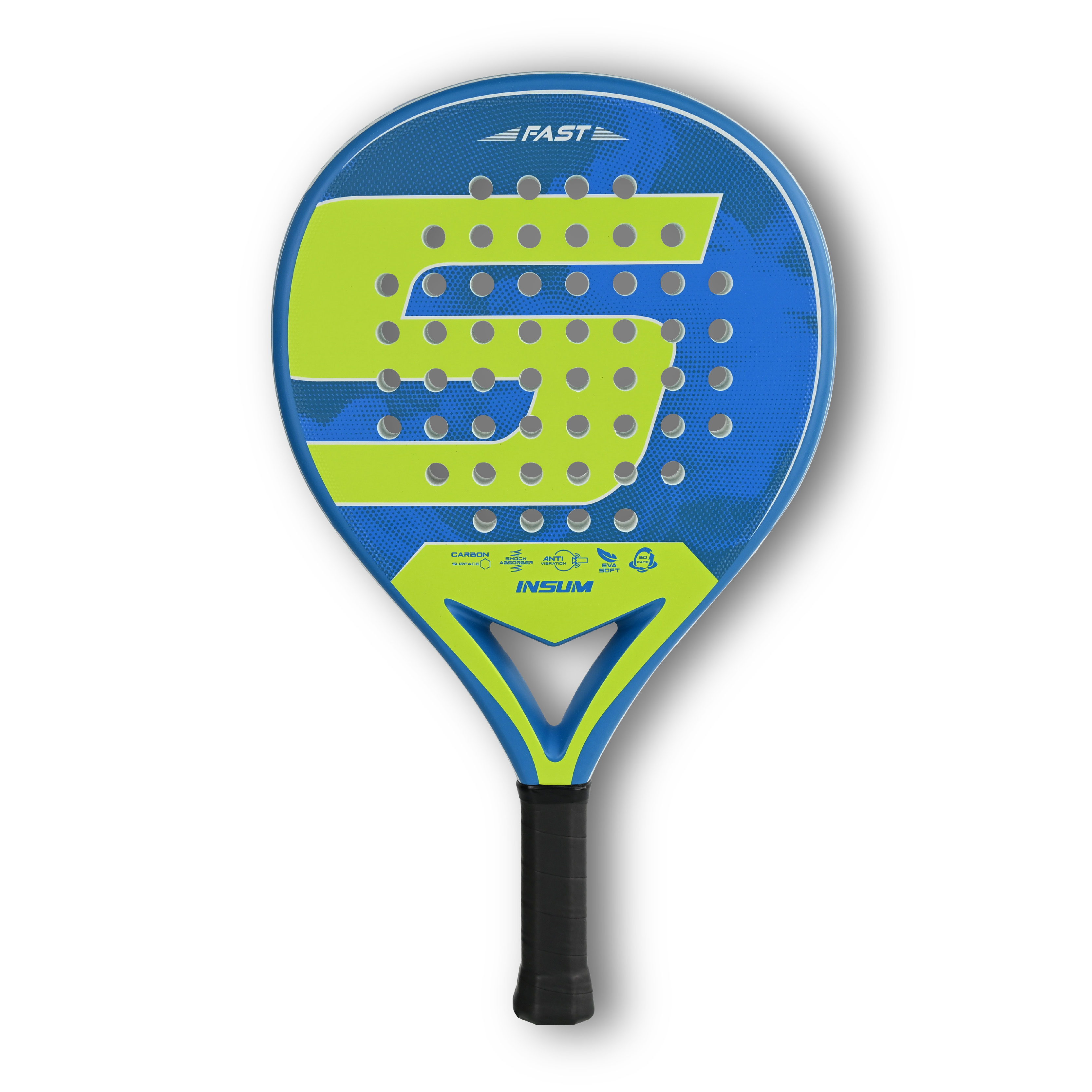 INSUM Padel Racket Carbon Fiber Soft EVA Surface High Balance Diamond Shape Sports Racket for Advanced Players Paddle: Light Grey